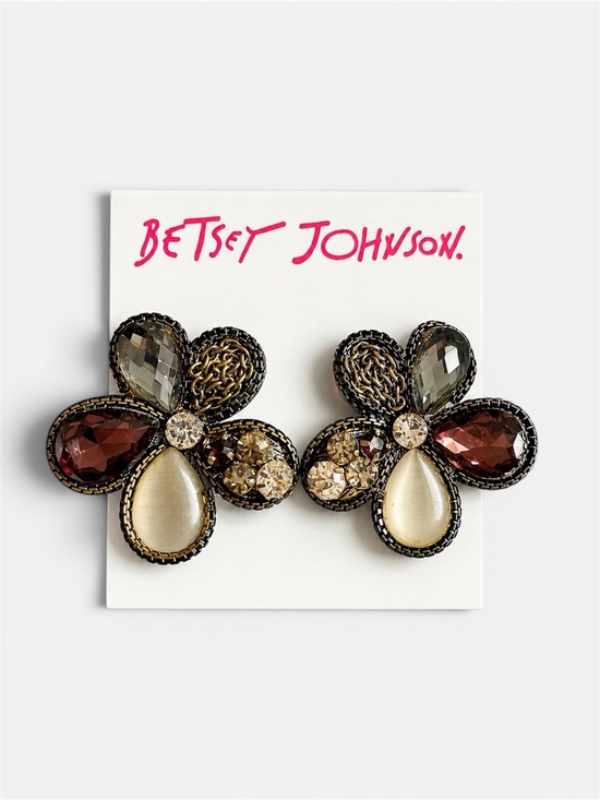 Betsey Johnson Jewelry - Betsey Johnson - Gemstone Floral Cluster Earrings